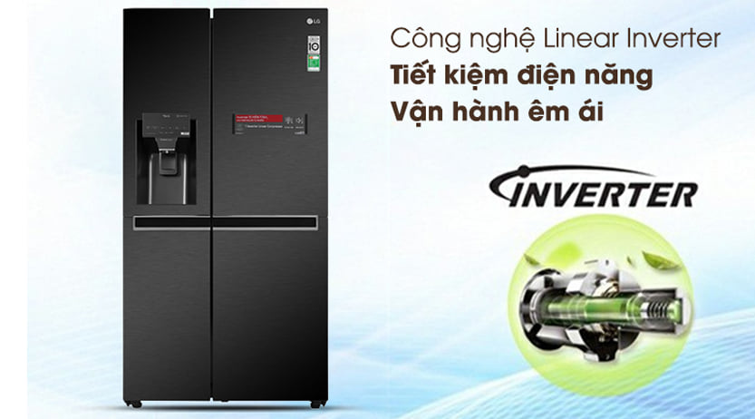 5. Tủ lạnh LG GR-D257MC Side by Side với công nghệ Inverter vận hành tiết kiệm điện hiệu quả