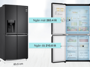 1. Thiết kế tủ lạnh LG GR-D22MB dung tích 494 lít phù hợp với gia đình 4-5 thành viên