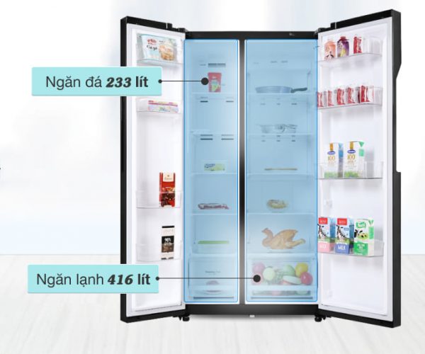 1. Thiết kế tủ lạnh LG dung tích GR-B257JDS phù hợp với gia đình trên 5 người