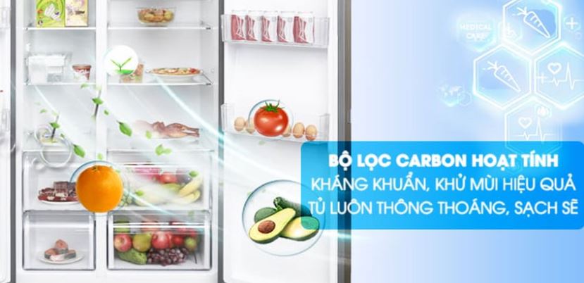 5. Công nghệ khử mùi Nano Carbon thông minh trên tủ lạnh giá rẻ LG