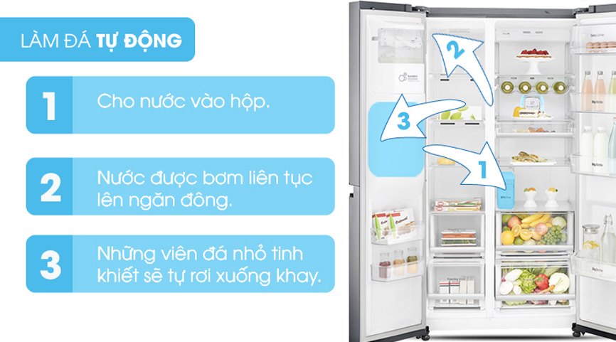 4. Tủ lạnh LG sở hữu khả năng làm đá tiện lợi