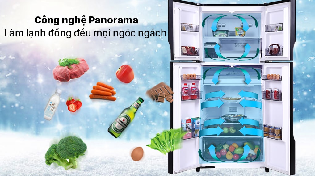 8. Hệ thống làm lạnh Panorama trên tủ lạnh Panasonic NR-DZ601VGKV giúp lan toả hơi lạnh đồng đều