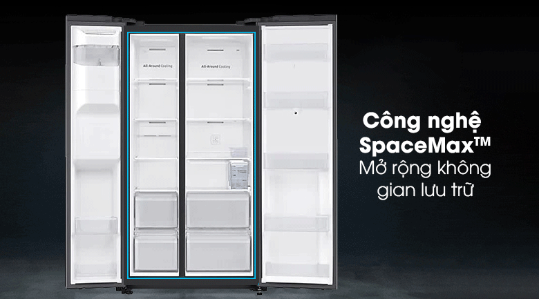 Tủ lạnh Samsung RS64T5F01B4/SV - Không gian chứa được mở rộng với viền tủ mỏng Spacemax
