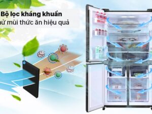 6. Bộ lọc kháng khuẩn giúp khử mùi hiệu quả trên tủ lạnh SJ FX600V-SL