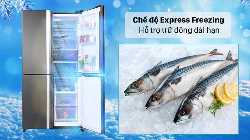 8. Tủ lạnh Sharp SJ-FX640V-SL giúp bảo quản thực phẩm nhanh chóng