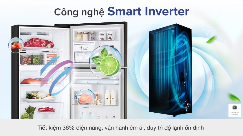 5. Tủ lạnh GN-D392PSA 394 lit sở hữu công nghệ giúp tiết kiệm điện tối đa - Smart Inverter