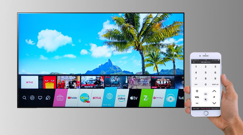 Điều khiển Tivi LG 4K 65A1PTA bằng điện thoại qua ứng dụng LG TV Plus