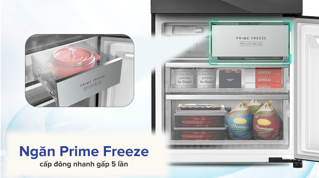 7. Ngăn Prime Freeze cấp đông nhanh gấp 5 lần tủ lạnh thông thường