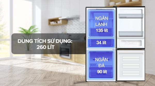 Tủ lạnh Aqua Inverter 260 Lít - Phù hợp với gia đình 2 – 3 thành viên