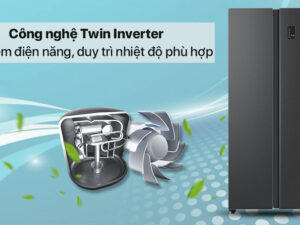Tủ lạnh Aqua Inverter 480 lít AQR-S480XA(BL) - Công nghệ Twin Inverter