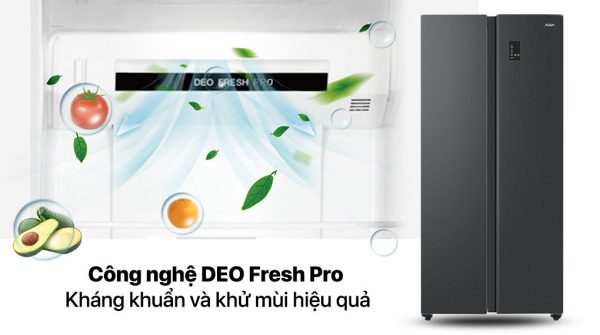 Tủ lạnh Aqua Inverter 480 lít AQR-S480XA(BL) - Kháng khuẩn DEO Fresh Pro