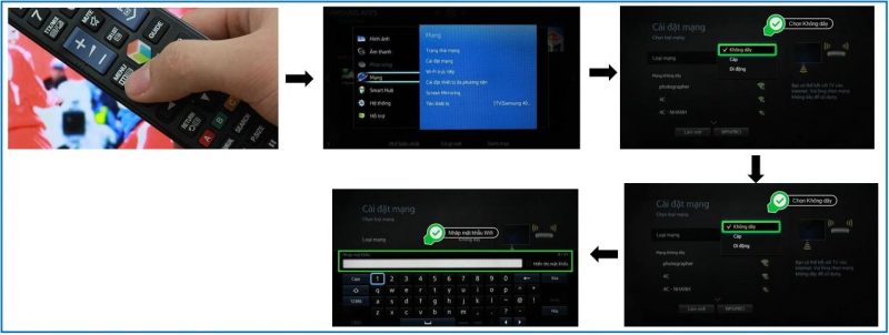 Các bước kết nối Inverter Smart TV Samsung