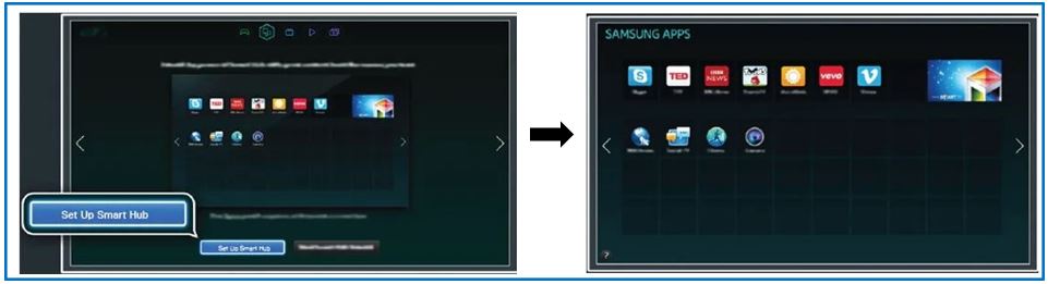 Cách mở Smart Hub trên ti vi Samsung 55 in tự động