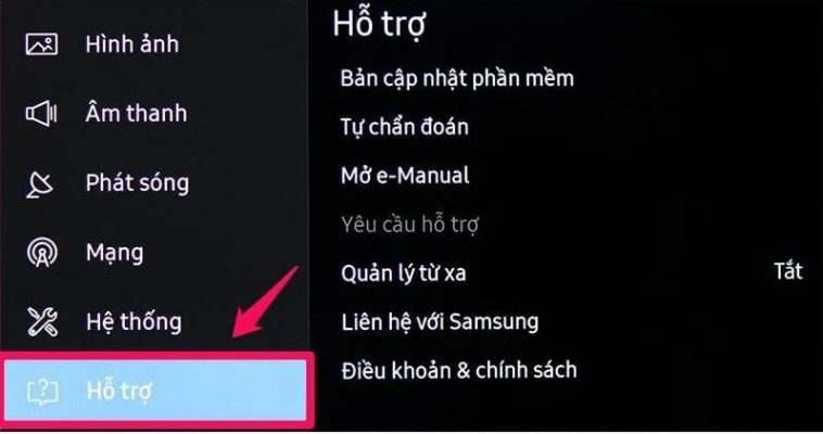 Cách bước reset TV Samsung 55" giá rẻ