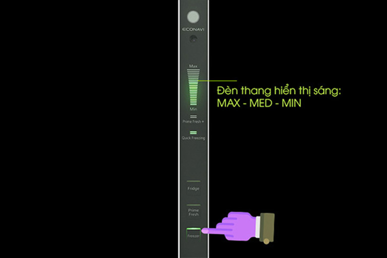 Điều chỉnh nhiệt độ ngăn đông tủ lạnh Panasonic