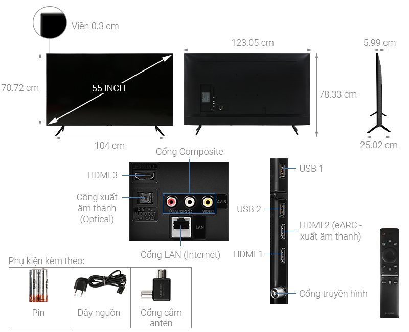Smart Tivi Samsung 4K 55 inch UA55TU8100