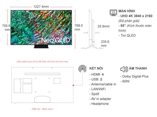 Smart Tivi Neo QLED 4K 55 inch Samsung QA55QN90B