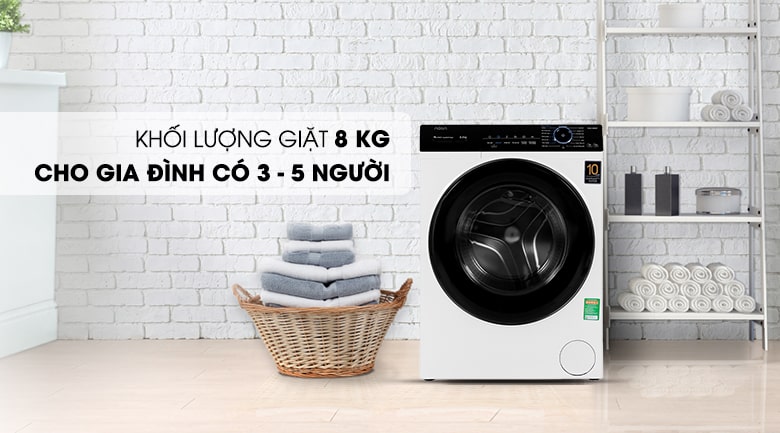 11. Máy giặt 8kg Aqua AQD-A800F W phù hợp cho gia đình từ 3 - 5 người