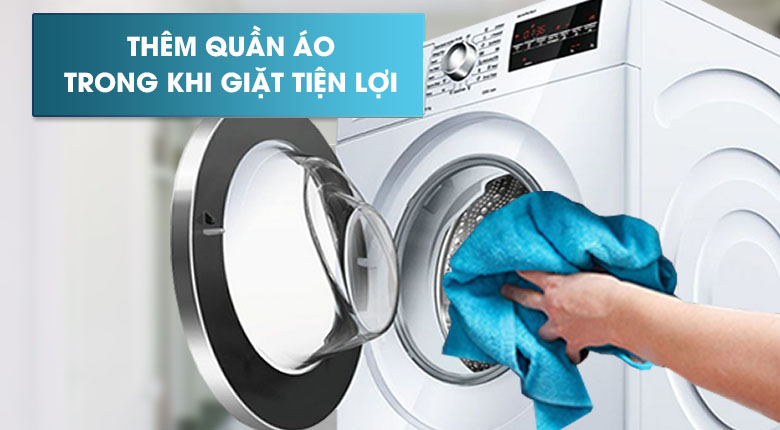 7. Máy giặt 9 kg sở hữu tính năng Add Item bạn có thể bỏ thêm quần áo trong khi đang giặt