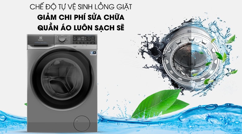 Chức năng tự vệ sinh lồng giặt trên Máy giặt Electrolux EWF1141SESA giúp tăng độ bền sử dụng