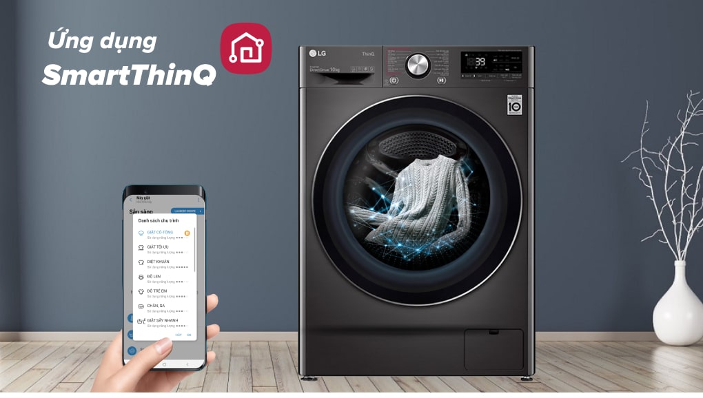 10. Điều khiển máy giặt từ xa thuận tiện với ứng dụng Smart ThinQ