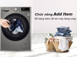 9. Máy giặt 10 kg LG FV1410S4P Hạn chế việc sót quần áo khi giặt với tính năng Add Item
