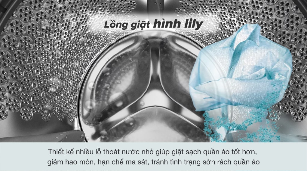 5. EWW1024P5WB | Máy giặt Electrolux có thiết kế lồng giặt hình lily thiết kế thông minh