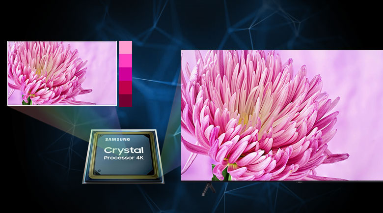 5. Bộ xử lý Crystal 4K giúp Ti vi hiển thị màu sắc tinh khiết, cải thiện hình ảnh