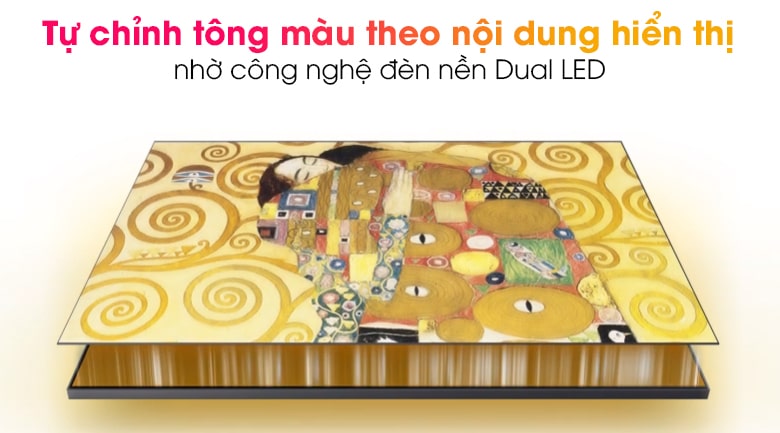 2. Tivi QLED | tivi Samsung sở hữu công nghệ Dual Led giúp kiểm soát đèn nền, tăng độ tương phản hình ảnh
