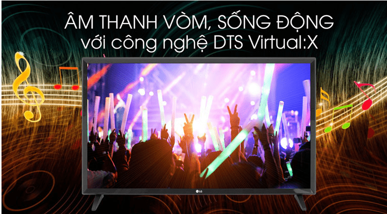 Công nghệ DTS Virtual:X trên tivi LG 32LM570BPTC giúp âm thanh lan toả mạnh mẽ sống động