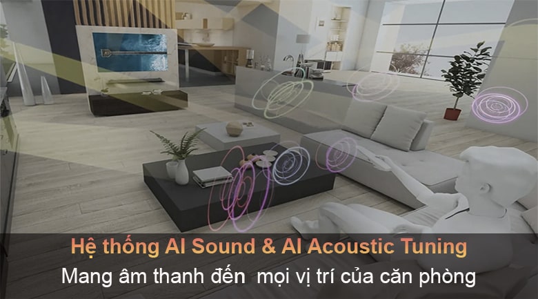 Tivi LG 43UP7750 PTB lan tỏa âm thanh tốt hơn với bộ xử lý âm thanh Al Sound và Al Acoustic Tuning