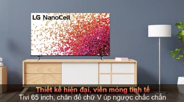 1. 50NANO80SQA | Tivi LG 50 inch được thiết kế với phòng cách hiện đại, màn hình siêu mỏng tràn viền