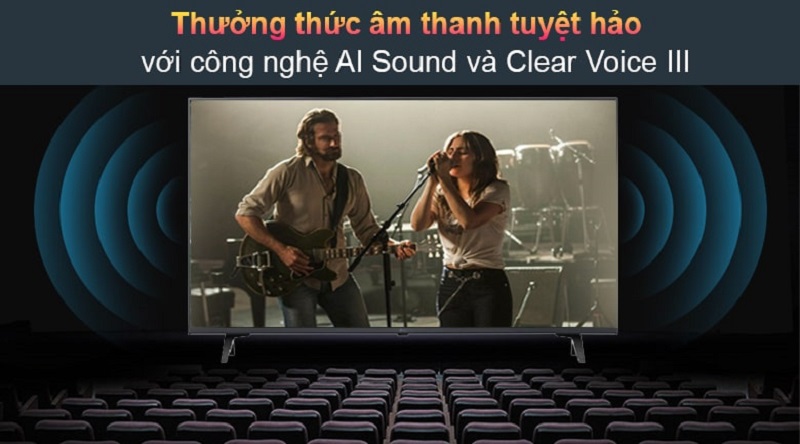 3. Tivi LG mang đến cho bạn chất lượng âm thanh tuyệt hảo nhờ công nghệ Al Sound và Clear Voice III