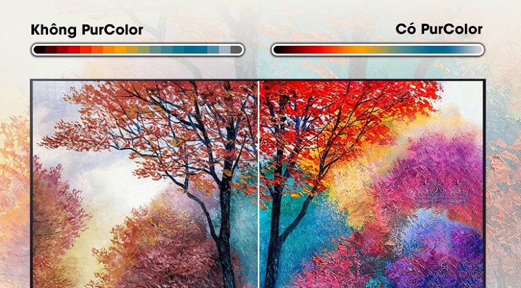3. Tivi Samsung43AU7700 với dải màu rộng từ công nghệ PurColor