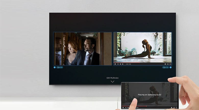 Tivi Samsung UA 43AU9000 theo dõi nhiều nội dung trên màn hình nhờ tính năng MultiView