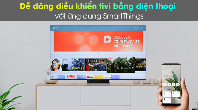 Điều khiển tivi bằng điện thoại qua SmartThings tiện lợi