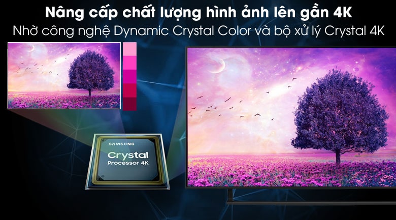 50AU9000 có thể nâng cấp hình ảnh với dải màu rực rỡ với Dynamic Crystal Color và Crystal 4K