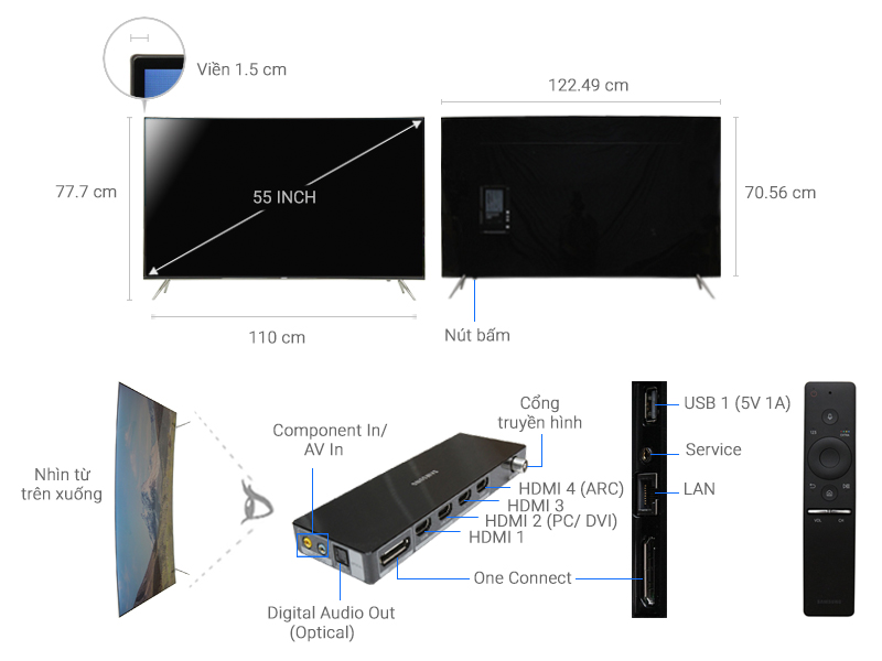 Smart Tivi Cong Samsung 4K 55 inch UA55KS7500