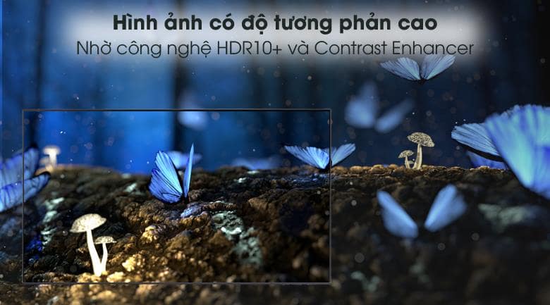 2. Tivi Samsung UA55AU8000 sở hữu công nghệ HDR10  và Contrast Enhancer cho độ tương phản hình ảnh cao
