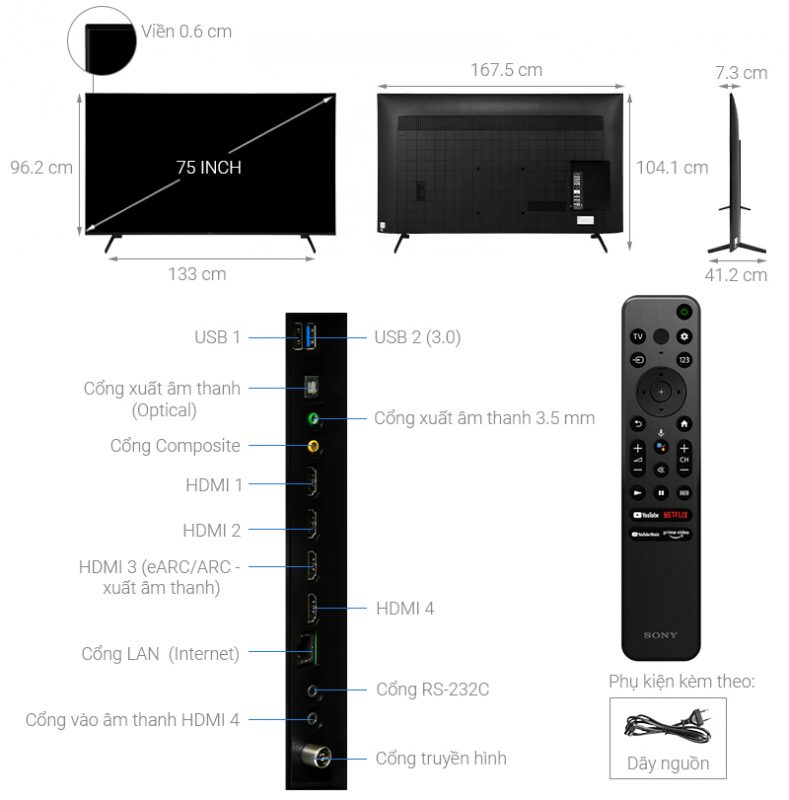 Tivi Sony 4K 75 inch KD-75X80K
