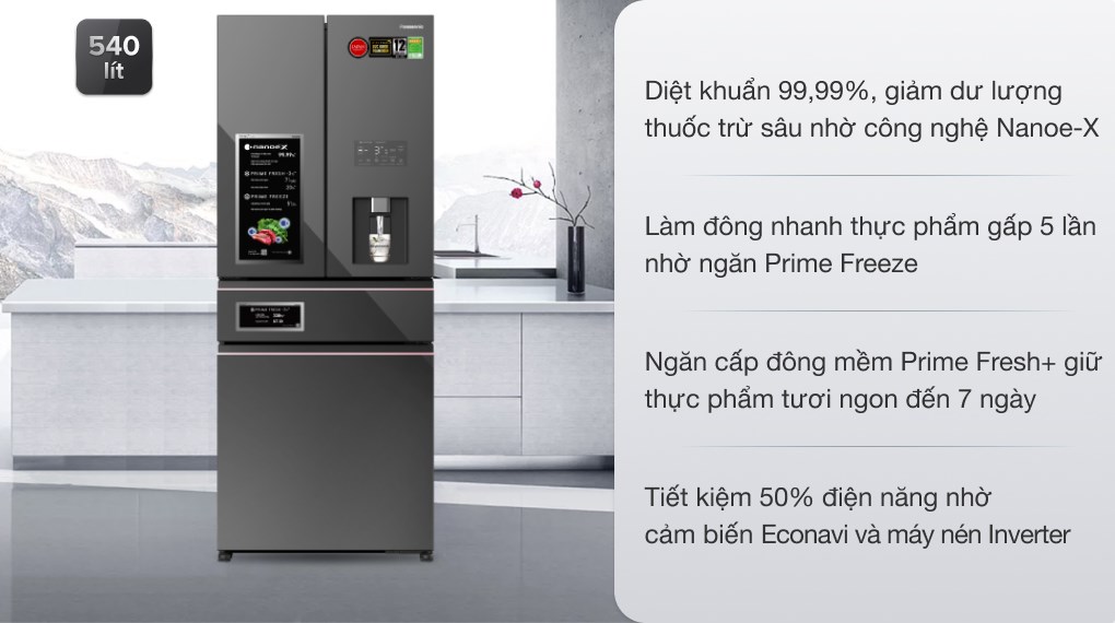2. Tủ lạnh Panasonic NR-YW590YHHV 540 lít inverter