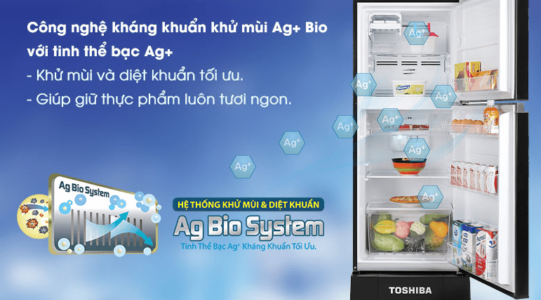 Công nghệ Ag+ Bio giúp loại bỏ mùi hôi, giữ tủ lạnh luôn thông thoáng 