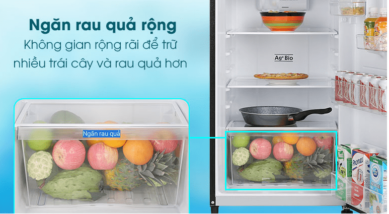 Tủ lạnh Toshiba GR-A28VM(UKG1) bảo quản rau củ quả quả tốt hơn với ngăn chứa lớn hơn