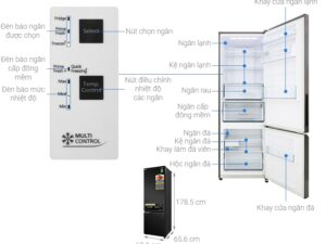 2. NR-BC360QKVN | Tổng quát cấu tạo tủ lạnh Panasonic 322 lít