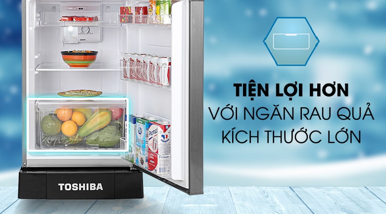 7. Tủ lạnh Toshiba GR A25VS(DS1) với ngăn rau củ lớn, tiện lợi bảo quản 
