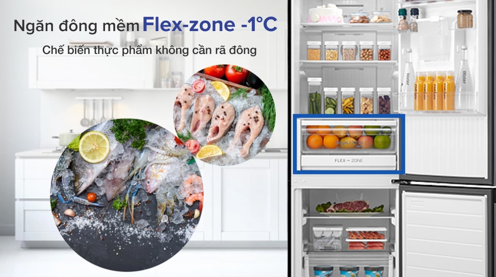 4. Ngăn đông mềm Flex-zone -1 độ C chế biến thực phẩm không cần rã đông