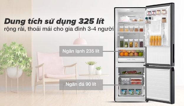 Tủ lạnh Toshiba GR-RB410WE-PMV(37)-SG phù hợp cho gia đình 3-4 người