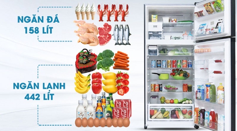10. Tủ lạnh Toshiba GR-WG66VDAZ phù hợp gia đình có nhiều người
