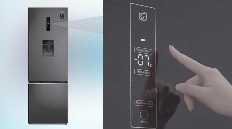 4. Tủ lạnh Aqua AQR-B399MA(WHB) trang bị bảng điều khiển cảm ứng bên ngoài