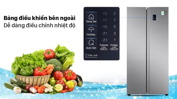 2. Tủ lạnh Aqua AQR-S480XA(SG) có thiết kế hiện đại, thẩm mỹ cao